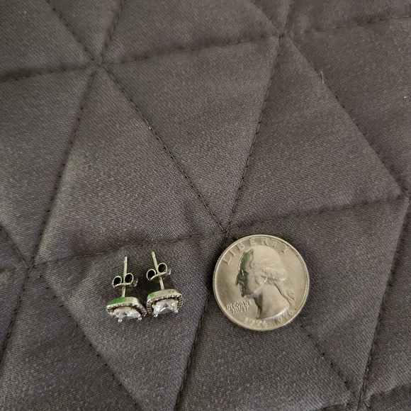 Sterling Silver Halo Earrings - Picture 3 of 3